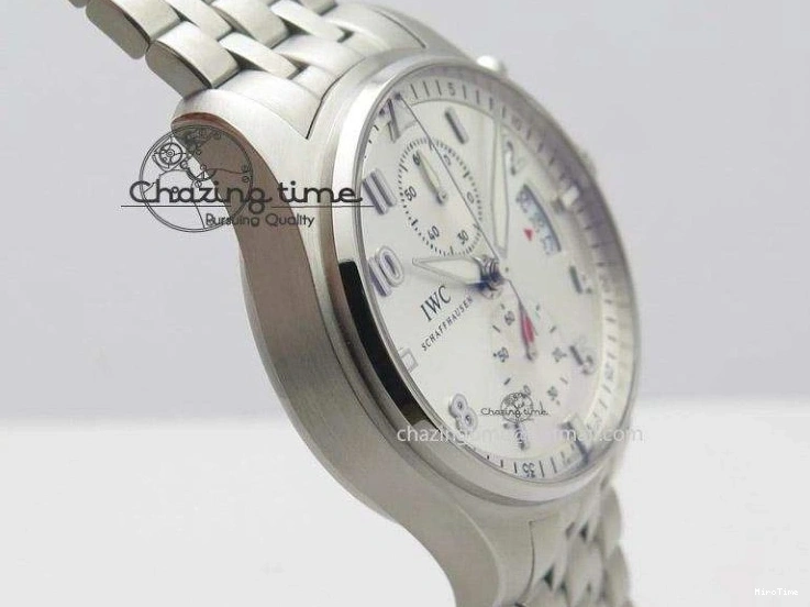 MIROTIME 0315 Pilot Chrono SS IW387809 ZF 1:1 Best Edition Silver Dial On SS Bracelet A Trendsetting 7327